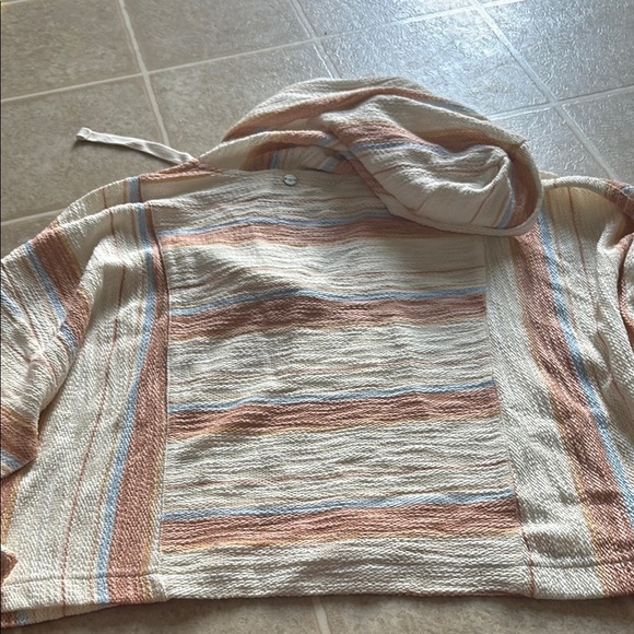 Roxy Cream and Tan Shrug Sweater with Relaxed Fit - Picture 8 of 8